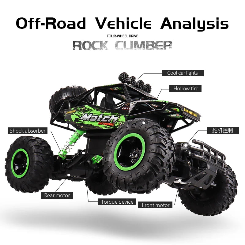 High-Power RC Off-Road Truck – ZWN 4WD Remote Car with Lights (1:12 / 1:16)