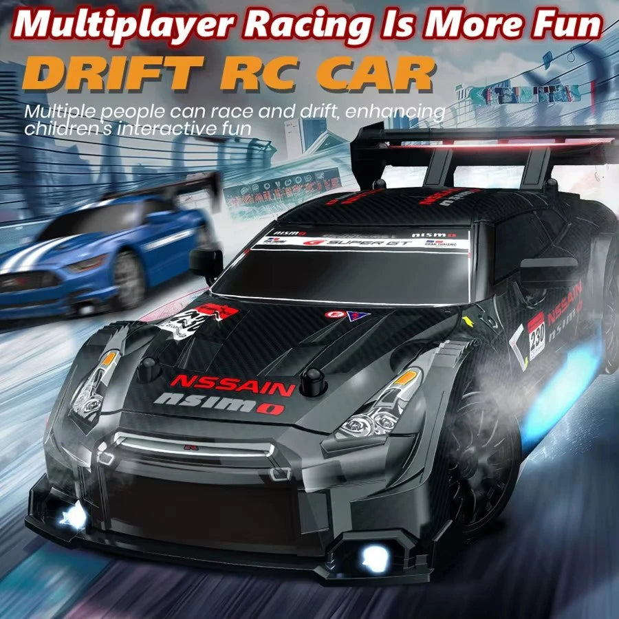 RC Mustang Drift Racer – 4WD High-Speed Car with Replaceable Wheels (1:24 Scale)