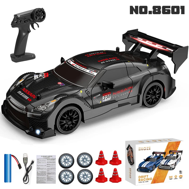 RC Mustang Drift Racer – 4WD High-Speed Car with Replaceable Wheels (1:24 Scale)